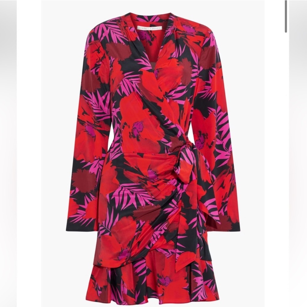Veronica Beard Lorina Floral Wrap Dress - Picture 2 of 7